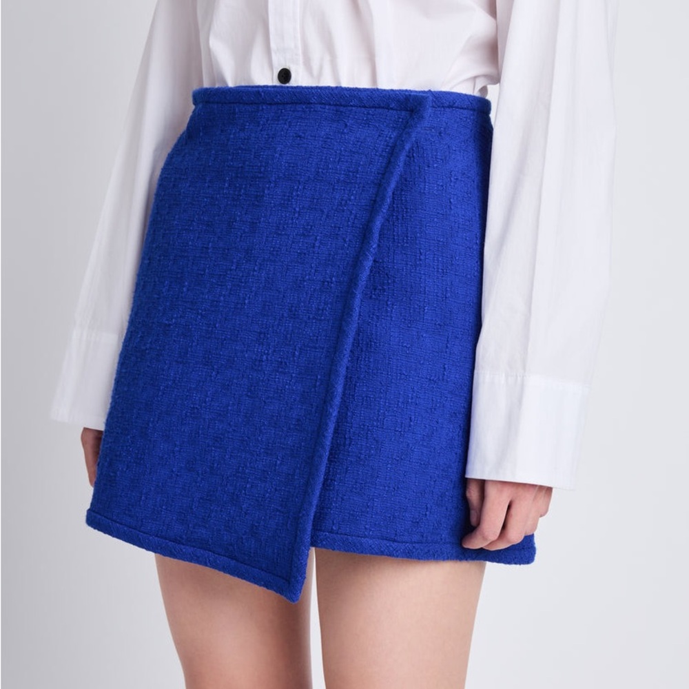 Proenza Schouler Cobalt Blue Wrap Mini Skirt